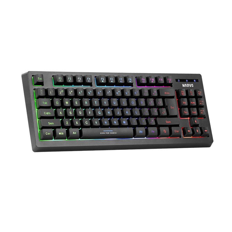 مارفو K607 لوحة مفاتيح انجليزي سلكية للألعاب بنسبة 80% - أسود