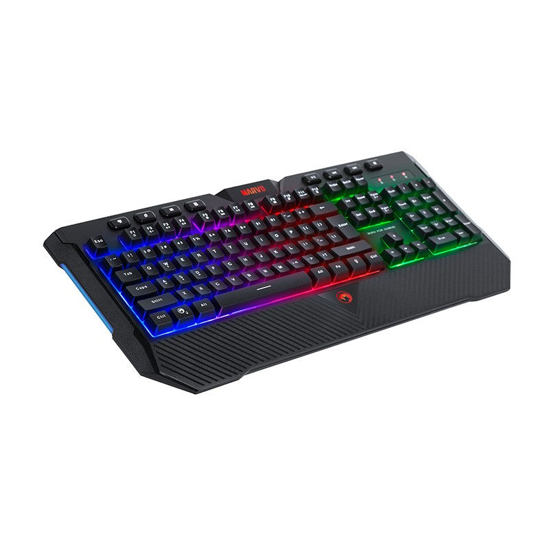 مارفو K656 لوحة مفاتيح انجليزي سلكية للألعاب مع مفاتيح مخصصة للوسائط المتعددة – أسود