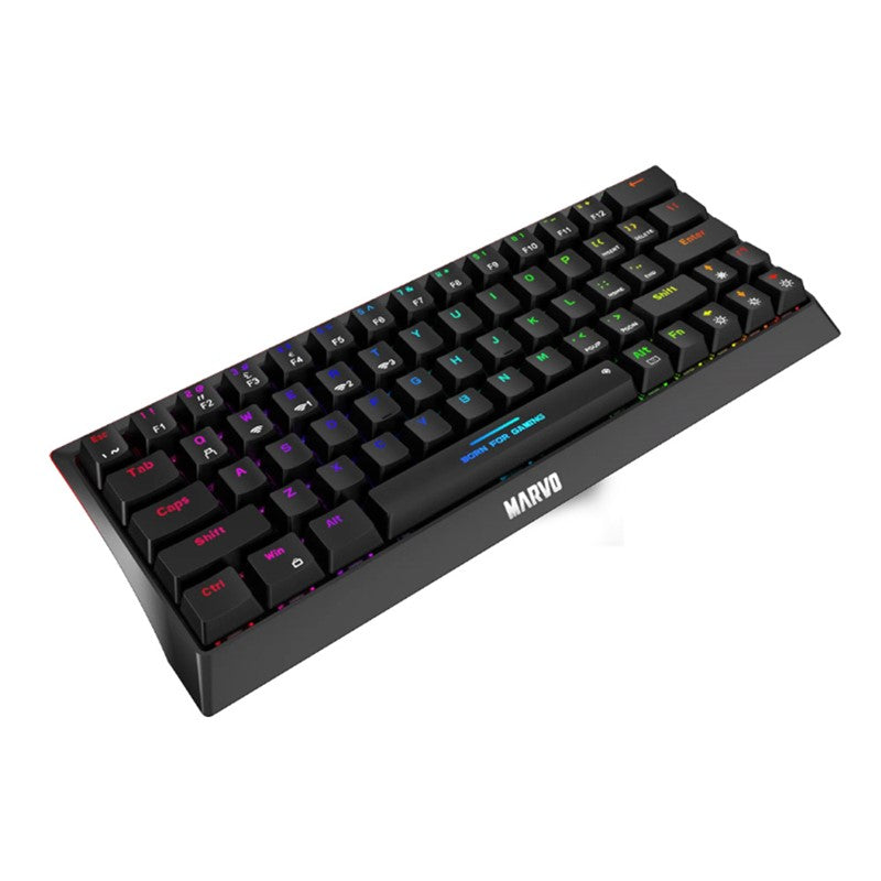 MARVO KG962W EN (Blue Switch) 60% Wired & Wireless Mode Mechanical Gaming Keyboard - Black