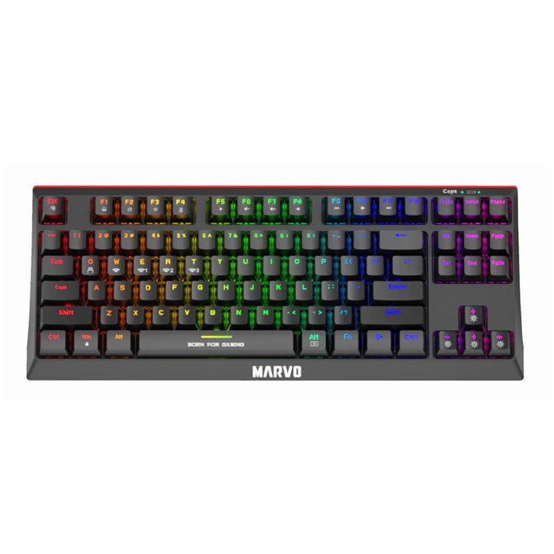 MARVO KG953W EN (Red Switch) 80% Wired & Wireless Mode Mechanical Gaming Keyboard - Black