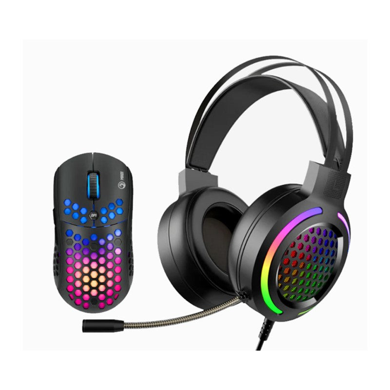 MARVO MH01 BK 2 IN 1 RGB Gaming Headset And Mouse Combo - Black
