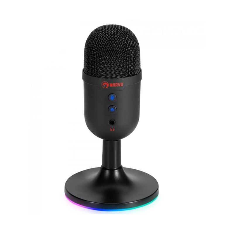 MARVO MIC-06 BK USB Wired RGB Gaming Microphone - Black