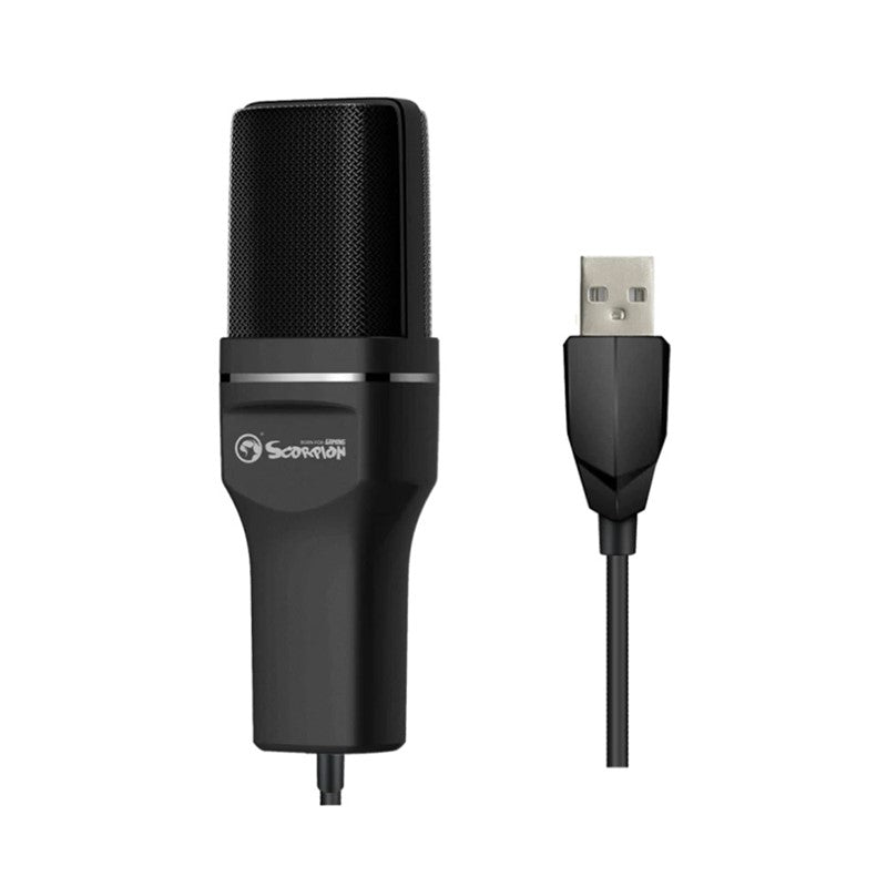 MARVO MIC-03 USB Wired Desktop Microphone - Black