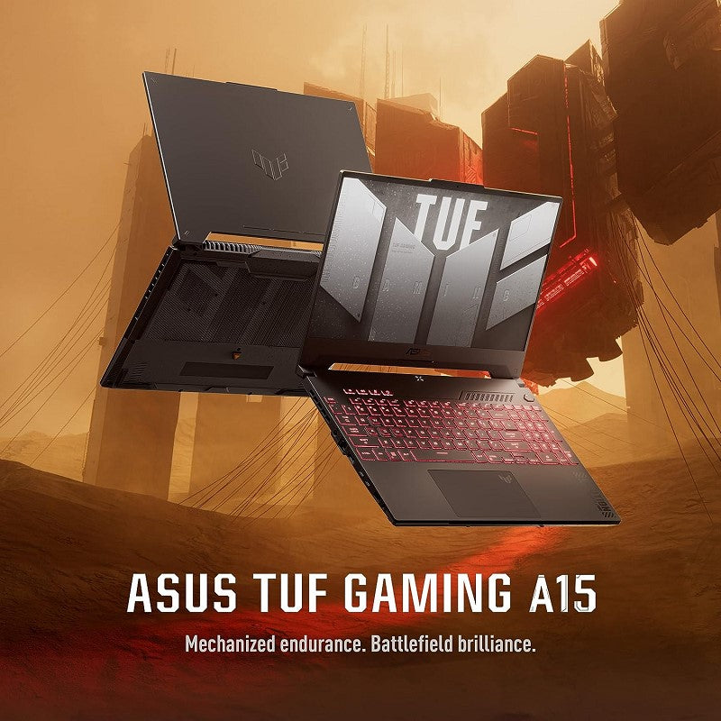 ASUS TUF Gaming A15 FA507XI-LP018W Mecha Gray, Gaming Laptop, R9 7940HS 16GB 1TB 4.0 M.2 SSD, NV RTX4070 8GB Graphics, WIN11 HOME, 15.6 inch FHD 1920X1080 144Hz, HD Webcam, Backlit-RGB-Eng/ArbKeyboard