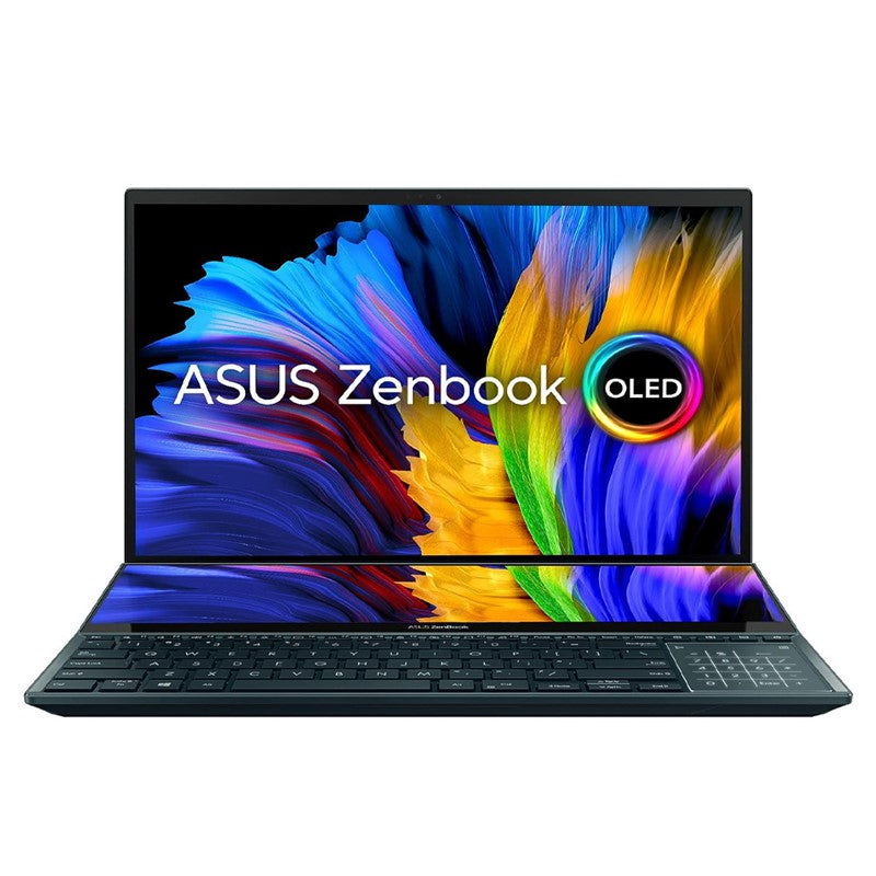 ASUS Zenbook DUO Pro 15 UX582ZW OLED209W, Creator Laptop, I9 12900H 32GB 1TB SSD, NV RTX3070 Ti, 8GB Graphics, WIN11 HOME, 15.6 inch UHD 3840X2160 OLED, Backlit Eng Arb KB, Blue