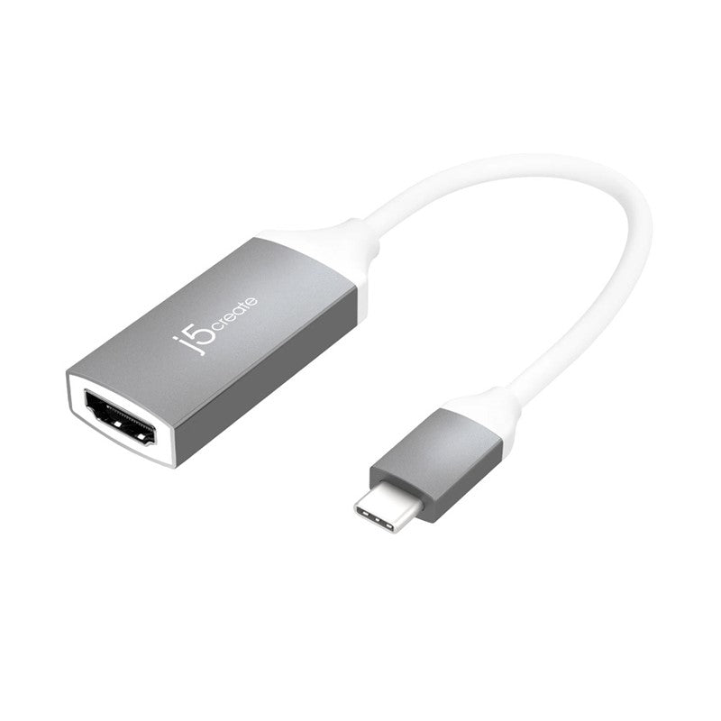 j5create JCA153G USB-C to 4K HDMI Adapter, Space Grey and White