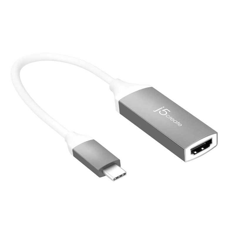 j5create JCA153G USB-C to 4K HDMI Adapter, Space Grey and White