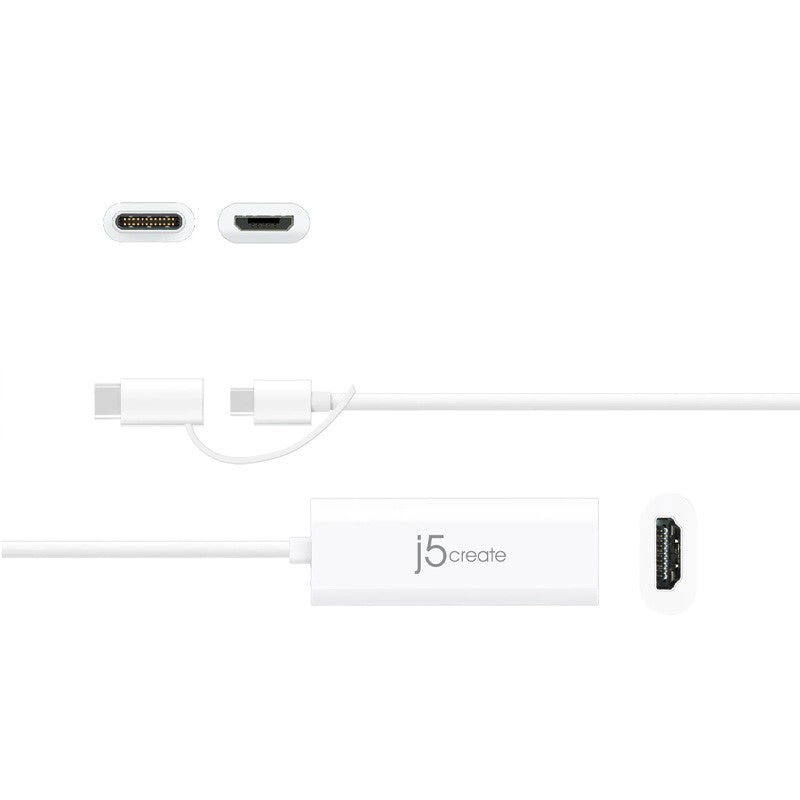 j5create JUA165C Android USB to HDMI Display Adapter - White