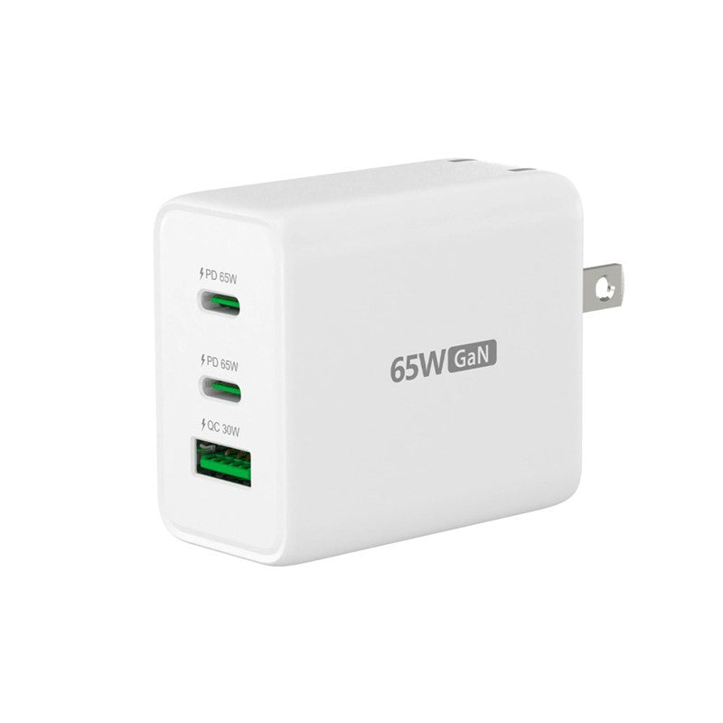 j5create JUP3365F 65W GaN USB-C 3-Port Charger - UK, White