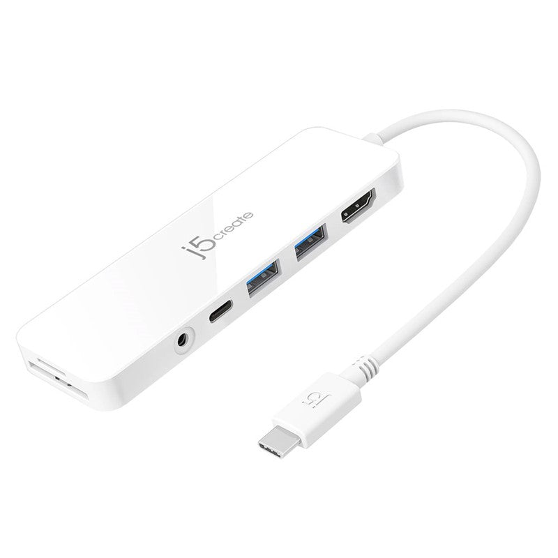 j5create JCD373 USB-C Lightweight Multi Adapter, White