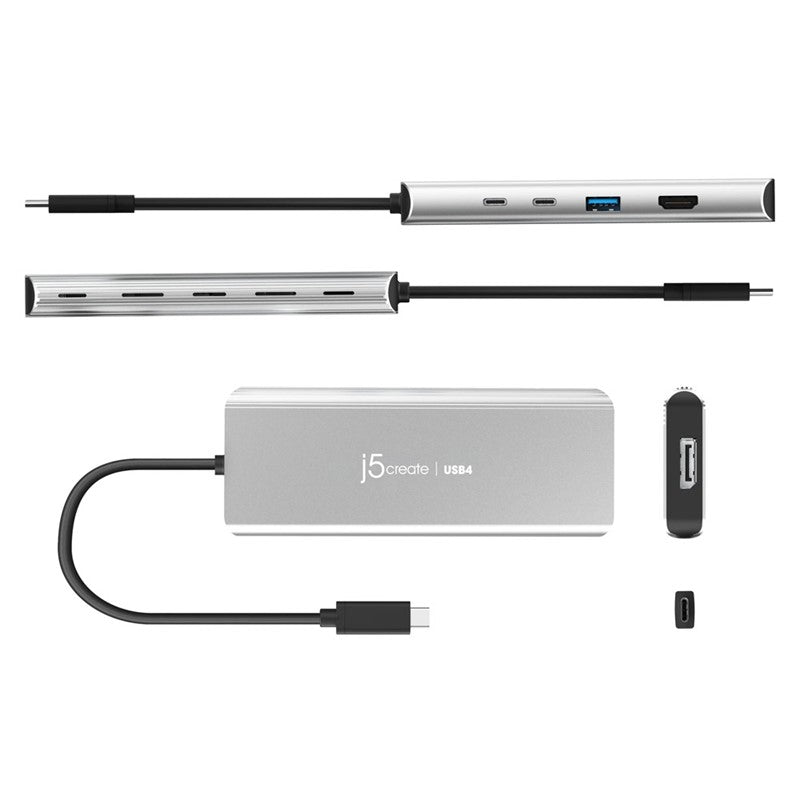 j5create JCD401 USB4 Dual 4K Multi-Port Hub, Silver