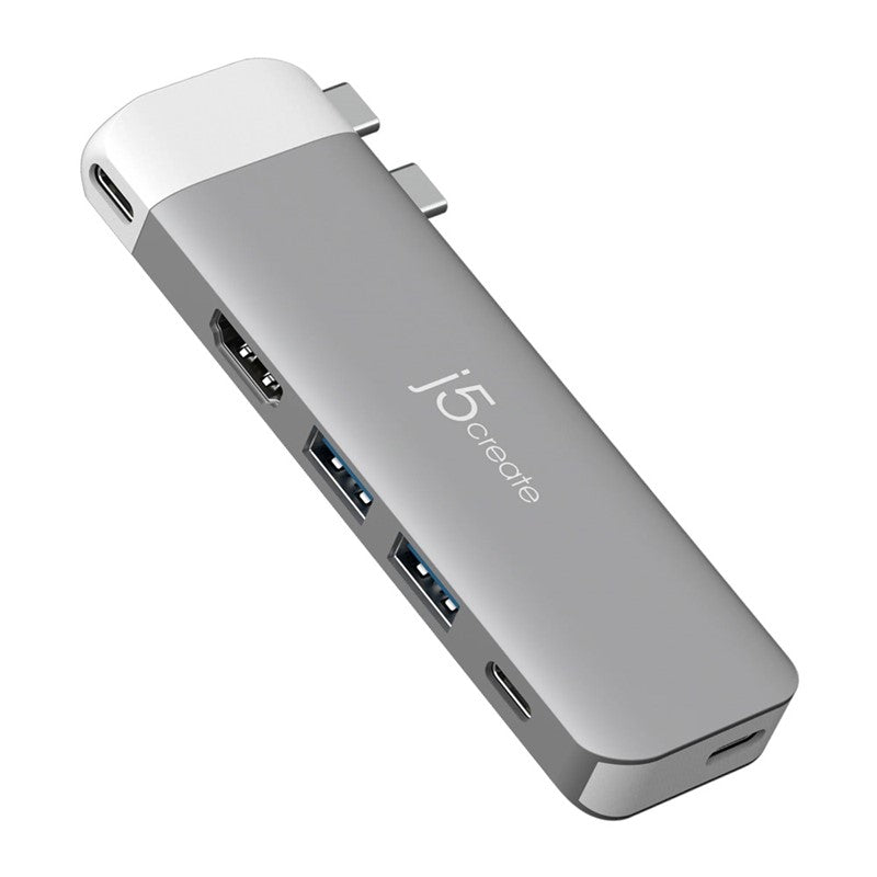 j5create JCD394 USB-C 6K Premium Hub, Space Grey / White