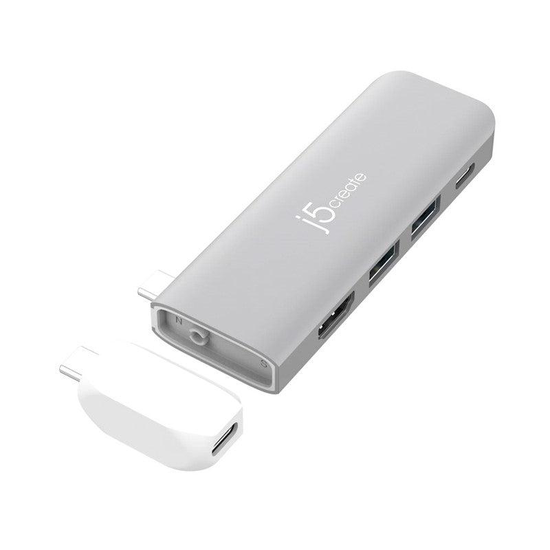 j5create JCD394 USB-C 6K Premium Hub, Space Grey / White