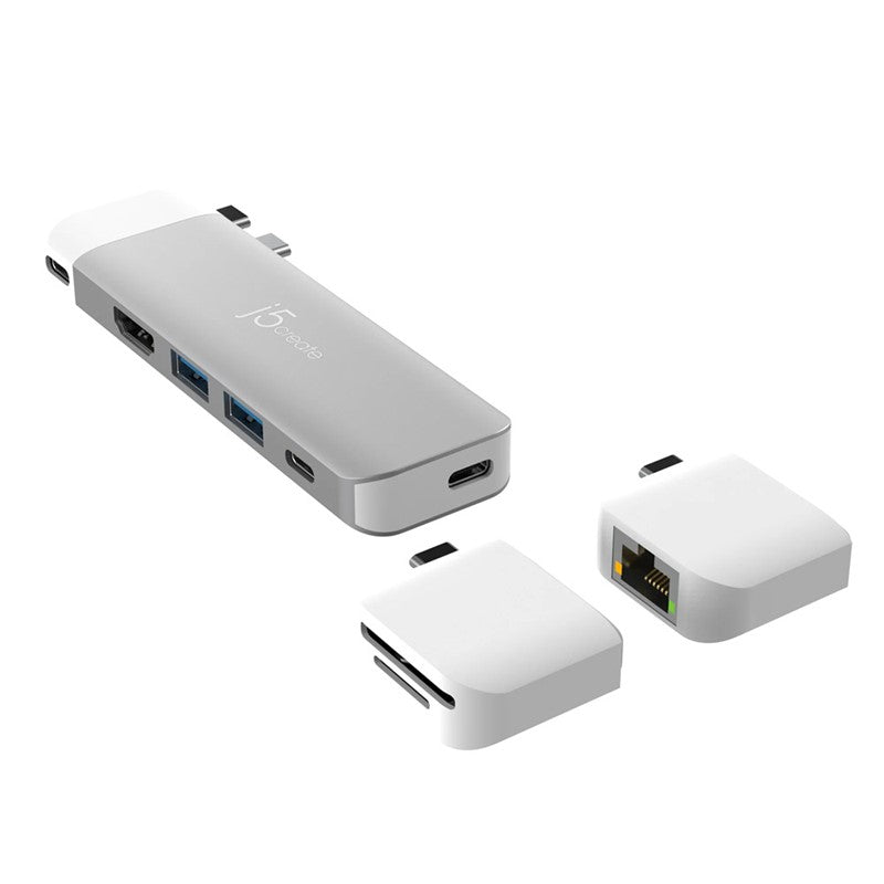 j5create JCD394 USB-C 6K Premium Hub, Space Grey / White