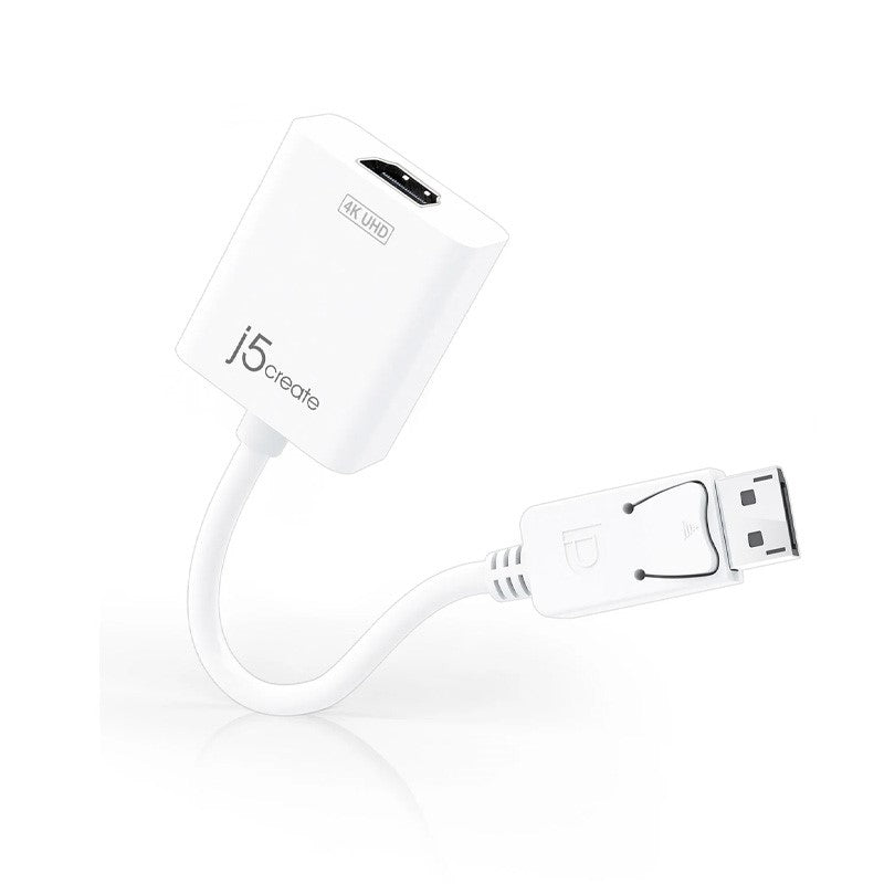 j5create JDA158 DisplayPort to 4K HDMI Active Adapter, White