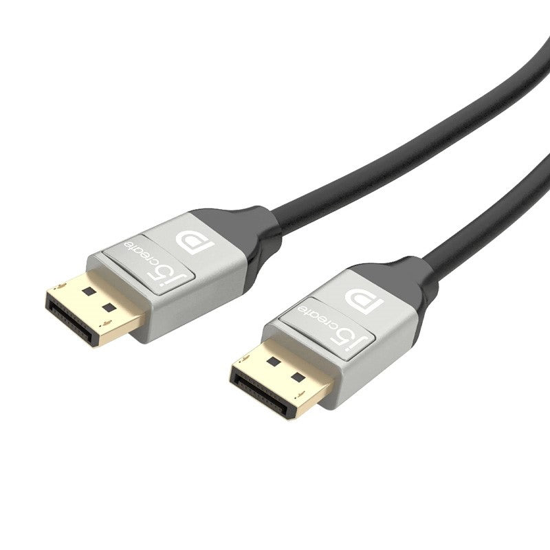 j5create JDC42 4K DisplayPort Cable, Black and Grey, 1.8M