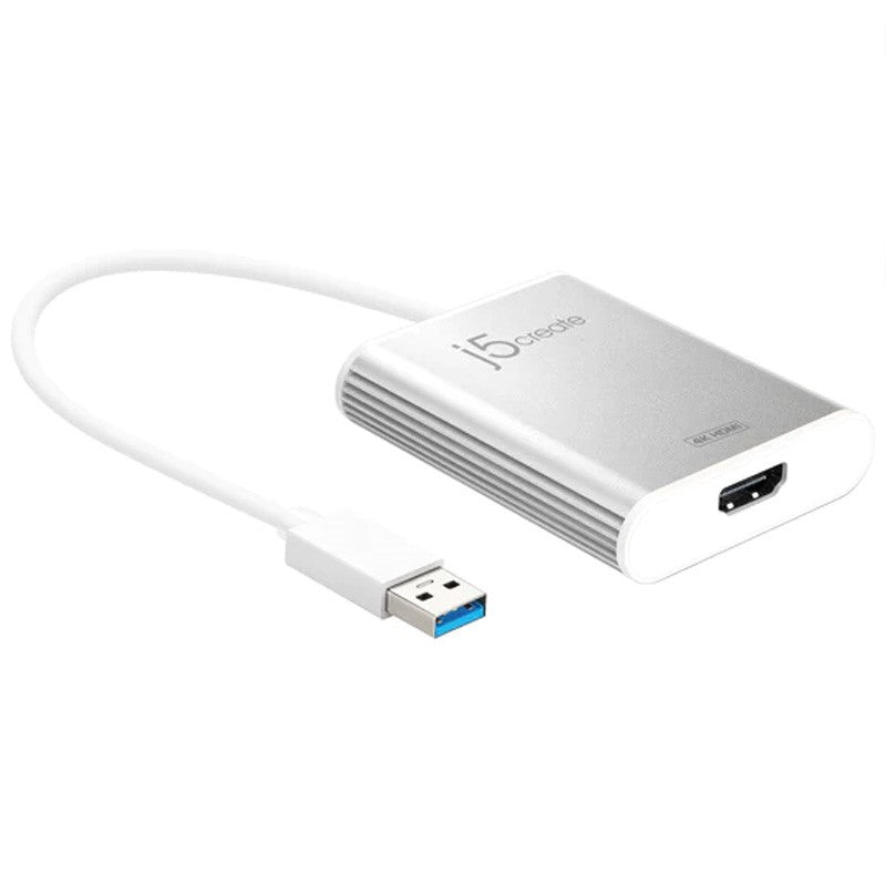 j5create JUA354 محول عرض USB 3.0 إلى 4K HDM، فضي