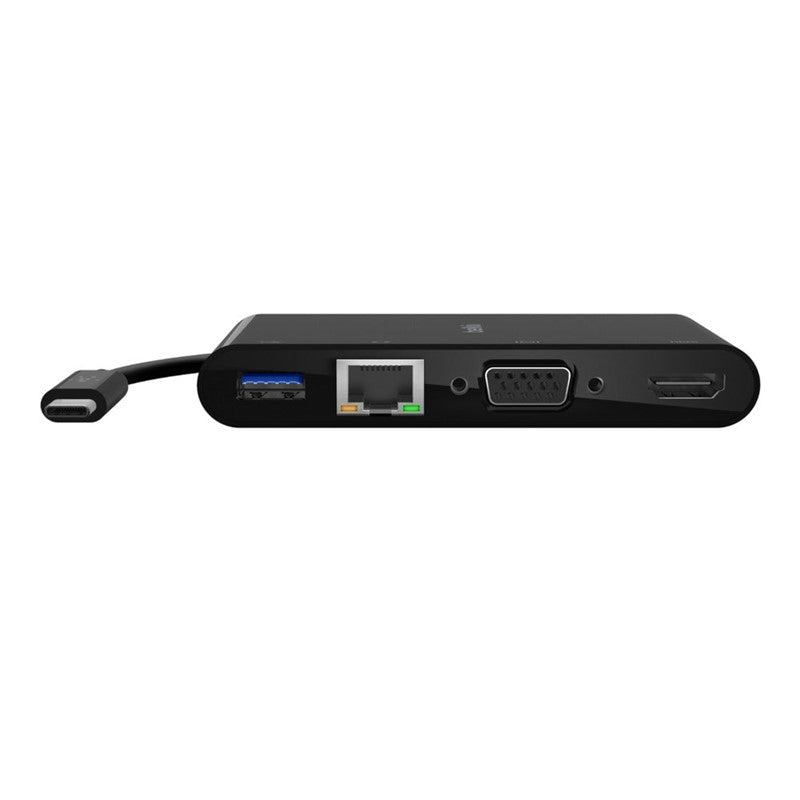 BELKIN USB-C to HDMI,  VGA,  USB-A and Gigabit Ethernet - Black, BKN-AVC004BTBK