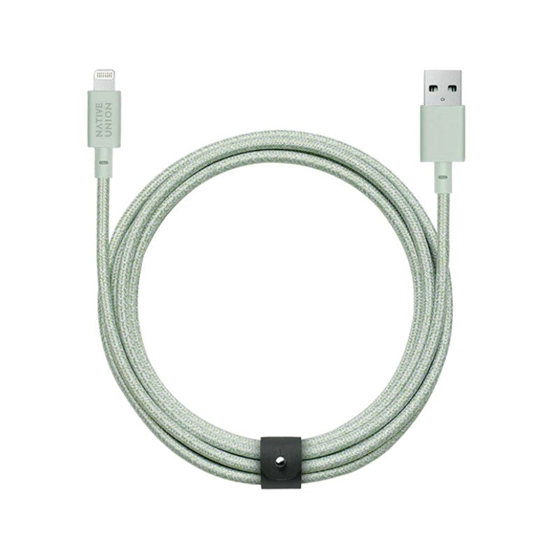 Native Union Belt USB-C to Lightning Charging Cable - 3M - Sage, NU-BELT-CL-GRN-3-NP