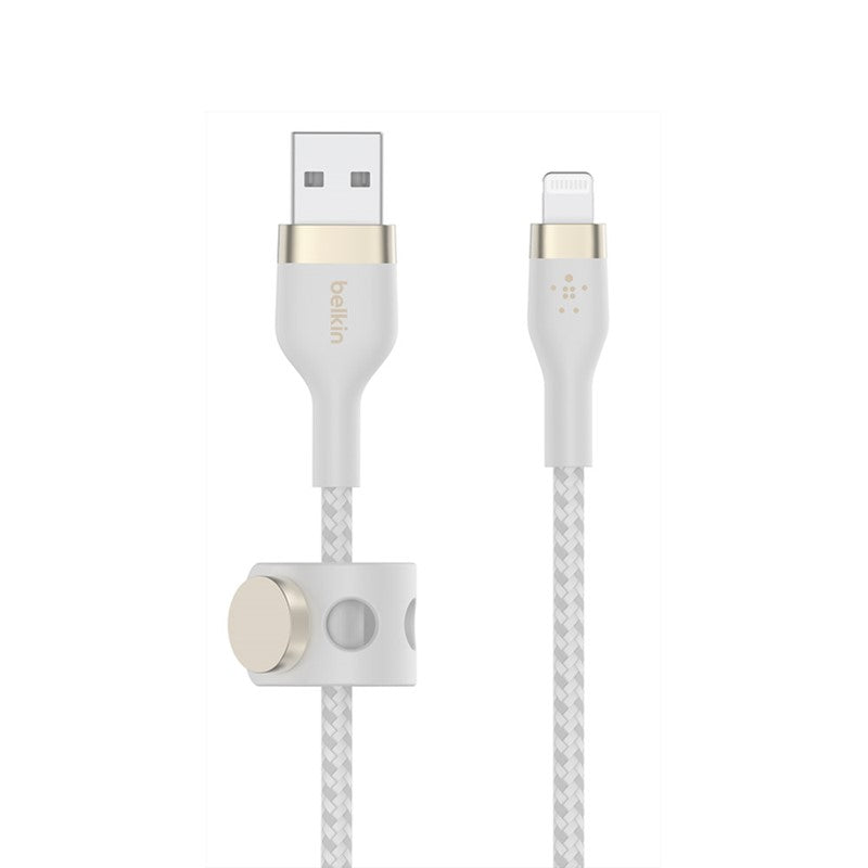 Belkin BoostCharge Pro Flex USB-A to Lightning Cable - 3 Meters - White, BKN-CAA010bt3MWH