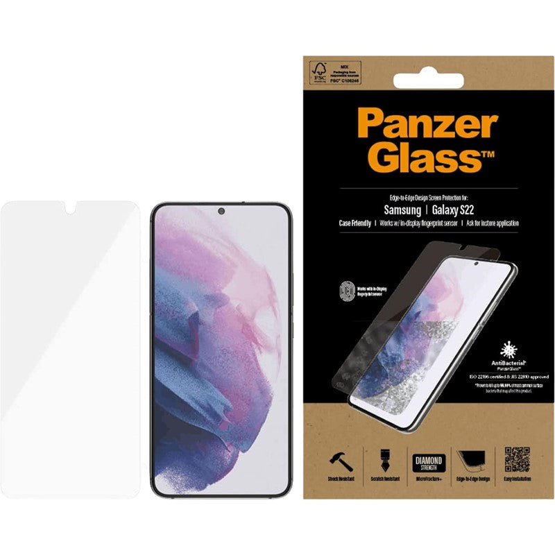PanzerGlass Samsung Galaxy S22 Screen Protector - Black Frame, PNZ7293