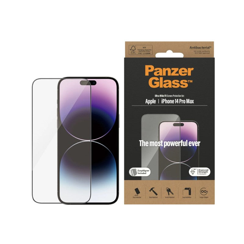 PanzerGlass iPhone 14 Pro - Ultra-Wide Fit Screen Protector with Applicator - Clear, PNZ2784
