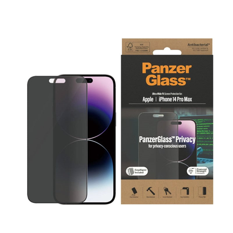 PanzerGlass iPhone 14 Pro - Classic Fit Privacy Screen Protector - Clear, PNZP2768