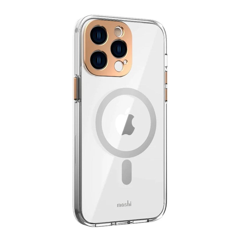 هاتف موشي ايفون 14 بلس - حافظة iGLAZE مع MagSafe وغطاء كاميرا - ذهبي