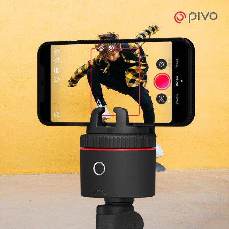 PIVO Auto Tracking Smartphone Interactive Content Creation Pod with Smart Mount + Travel Case Starter Pack - Red, PIVO-BNDL-BLK