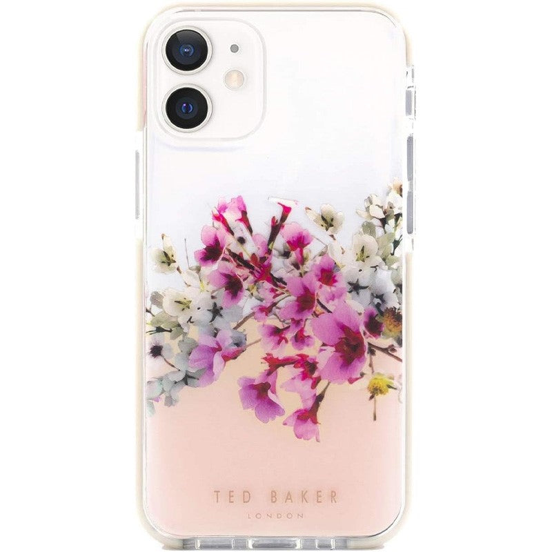 Ted Baker iPhone 12 Mini - Anti-Shock Floral Case - ElderFlower Clear, TB-80518