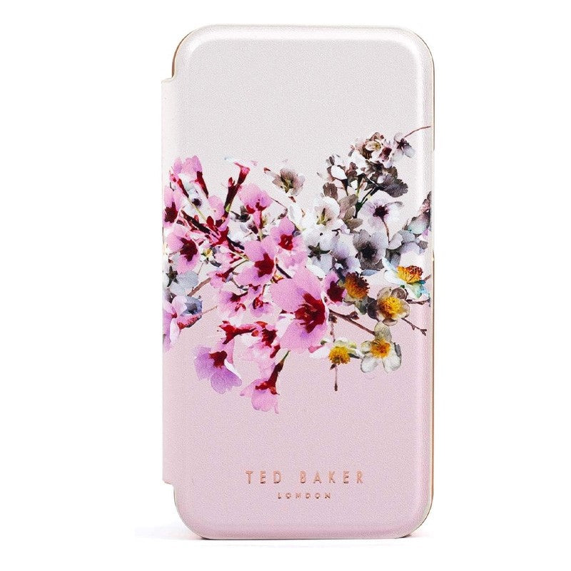 Ted Baker iPhone 12 Mini - Mirror Folio Case - Jasmine Pink Rose Gold, TB-80488