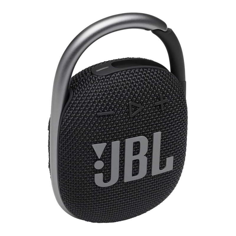 مكبر صوت بلوتوث محمول كليب 4 من جيه بي ال، صوت جيه بي ال برو، صوت جهير قوي، تصميم محمول للغاية، حلقة تسلق مدمجة، مشبك في كل مكان، IP67 مقاوم للماء + مقاوم للغبار، بطارية 18 ساعة - أسود، JBLCLIP4BLK