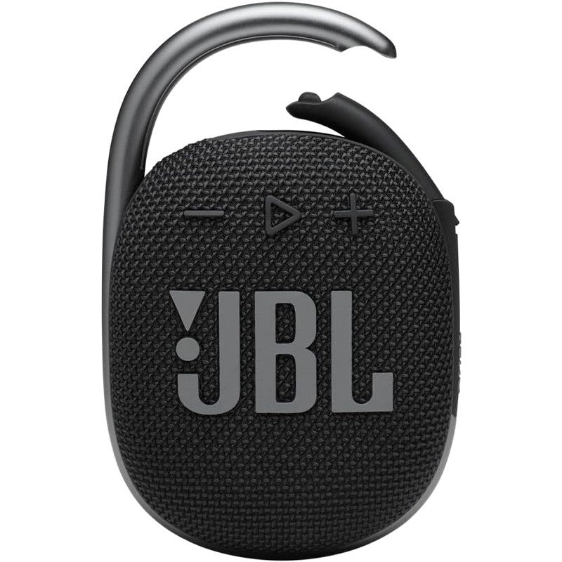مكبر صوت بلوتوث محمول كليب 4 من جيه بي ال، صوت جيه بي ال برو، صوت جهير قوي، تصميم محمول للغاية، حلقة تسلق مدمجة، مشبك في كل مكان، IP67 مقاوم للماء + مقاوم للغبار، بطارية 18 ساعة - أسود، JBLCLIP4BLK