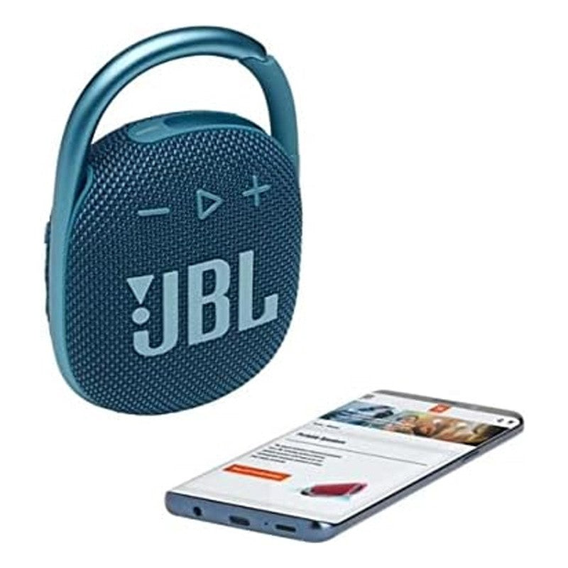 JBL Clip 4 Waterproof Portable Bluetooth Speaker Bundle with Megen Protective Hardshell Case, Blue