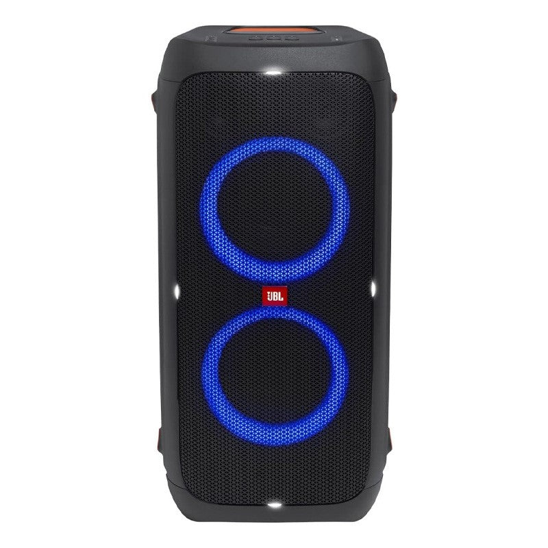 Portable Party Speaker with Dazzling Lights and Powerful JBL Pro Sound, 18H Battery, Built-In Wheels, IPX4 Splashproof, Sound Effects, Karaoke Mode, USB Port - Black