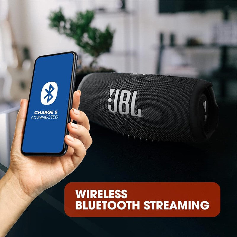 JBL Charge 5 Portable Speaker, Built-In Powerbank, Powerful JBL Pro Sound, Dual Bass Radiators, 20H of Battery, IP67 Waterproof and Dustproof, Wireless Streaming, Dual Connect