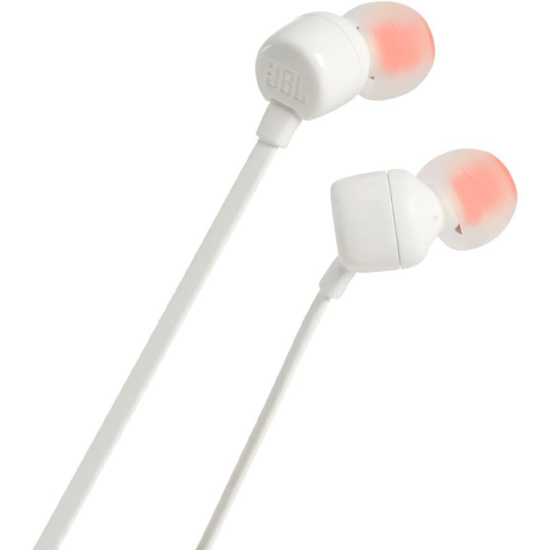 JBL Tune 110 Wired In-Ear Headphones, Deep and Powerful Pure Bass Sound, 1-Button Remote/Mic, Tangle-Free Flat Cable, Ultra Comfortable Fit
