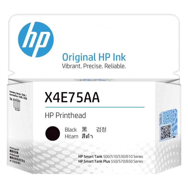 HP X4E75A Inktank Printhead, Black, HP Smart Tank 350/500/510/530/610/550/570/650/450 Compatible, I2-OFOB-N2LI
