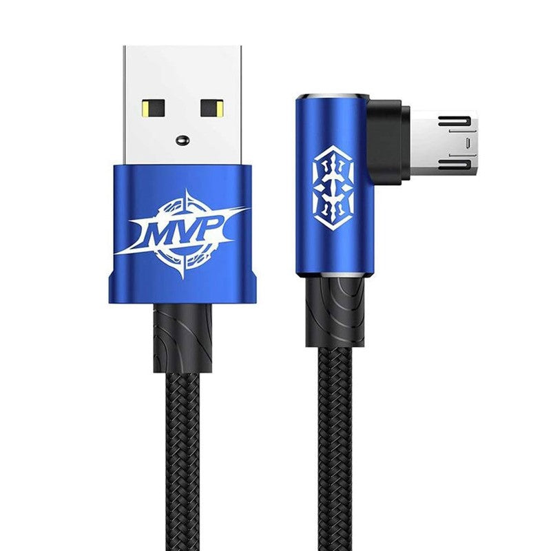 كابل USB من نوع الكوع MVP من Baseus لـ Micro 2A 1M أزرق