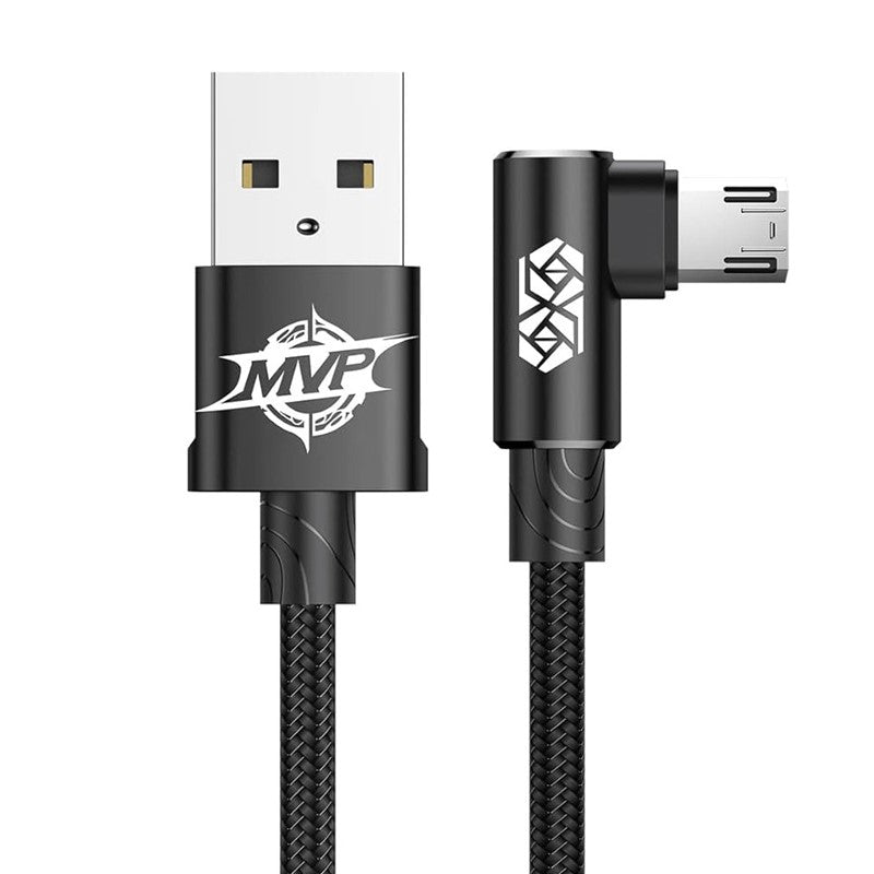 كابل USB من نوع الكوع MVP من Baseus لـ Micro 2A 1M أسود