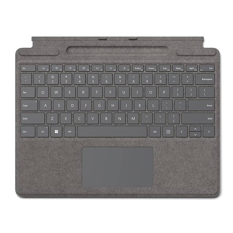Microsoft Surface Pro Signature Keyboard, Full Mechanical Keyset, Backlit Keys, Large Touchpad, Storage & Charging Tray, For Surface Pro 8 / Pro X, English Layout, Platinum, 8XA-00075