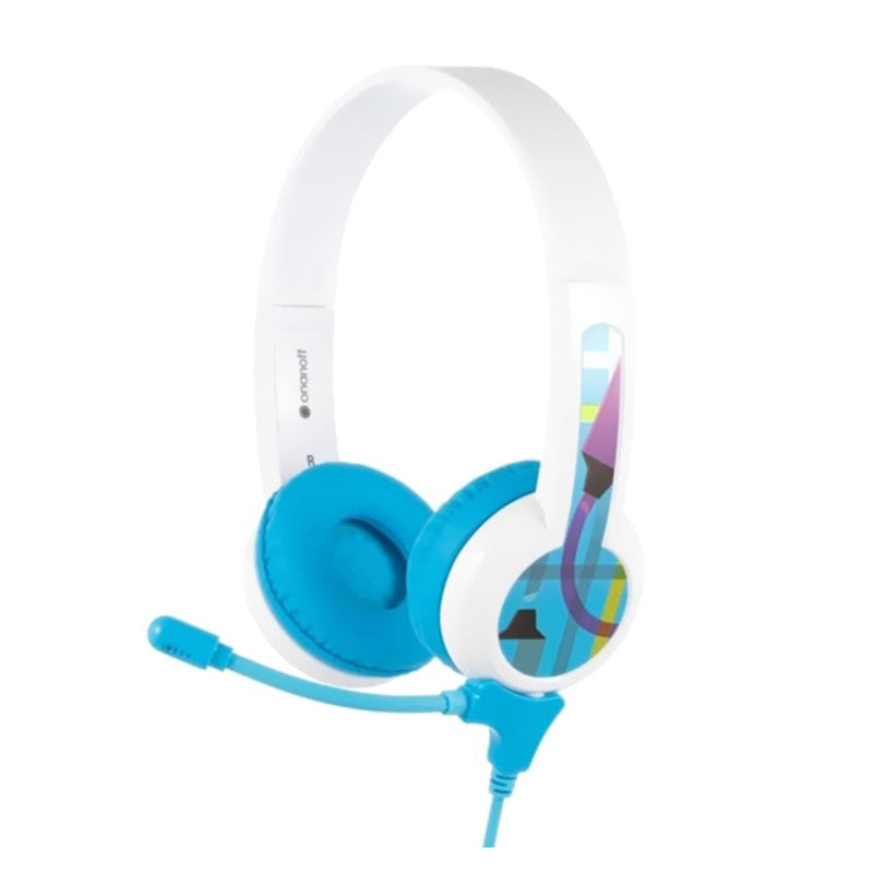Buddyphones Studybuddy Headphones with Mic and Extra Audio Cable - Blue