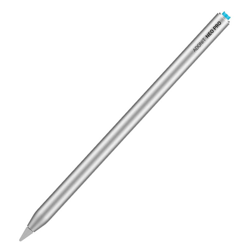 ADONIT Neo Pro Apple iPad Native Palm Rejection Stylus - Charges on the iPad via Magnetic Attachment - Silver