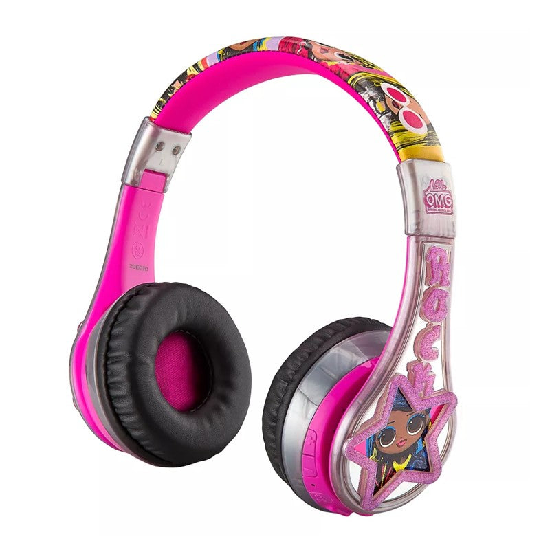 KIDdesigns LOL Surprise Kid Safe Wireless Bluetooth Kids Headphones - Pink, KD-LL-B52