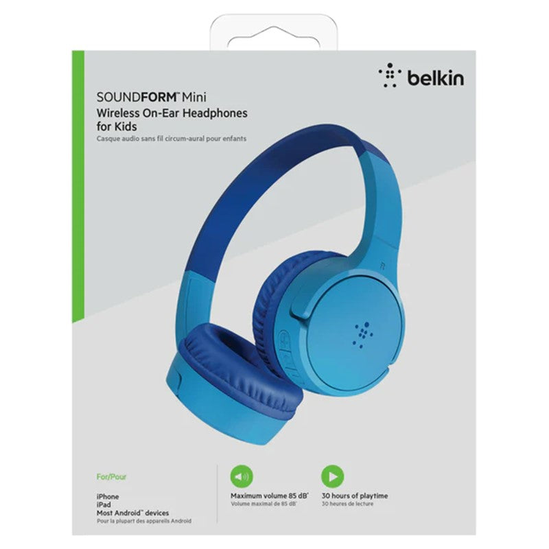 Belkin SoundForm Mini Kids On-Ear Wireless Headphones - Blue, BKN-AUD002BTBL