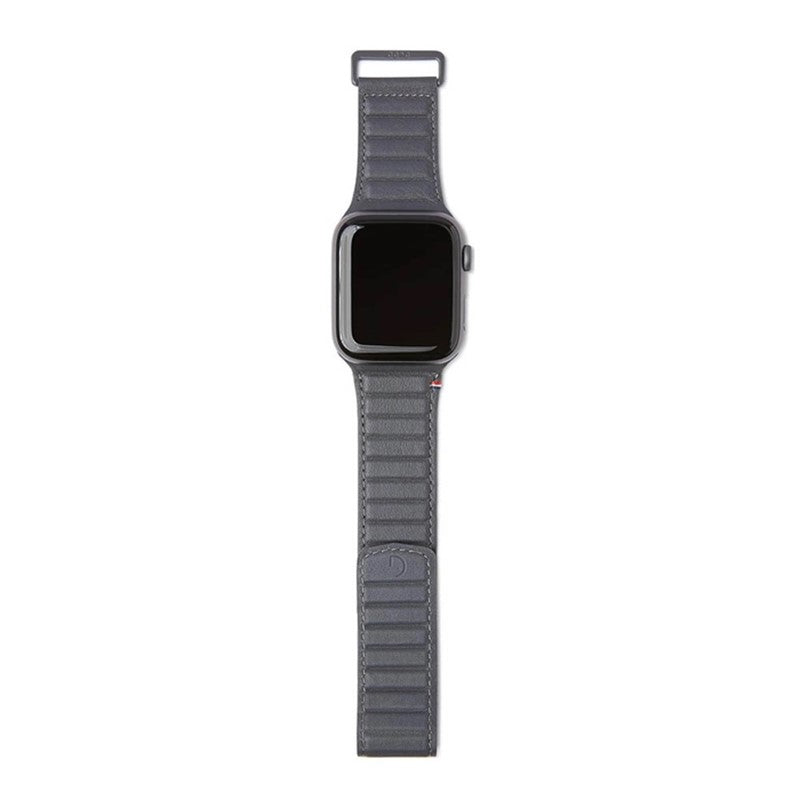 Decoded 42-44mm Leather Magnetic Traction Strap for Apple Watch Series 5, 4, 3, 2, and 1 - Anthracite