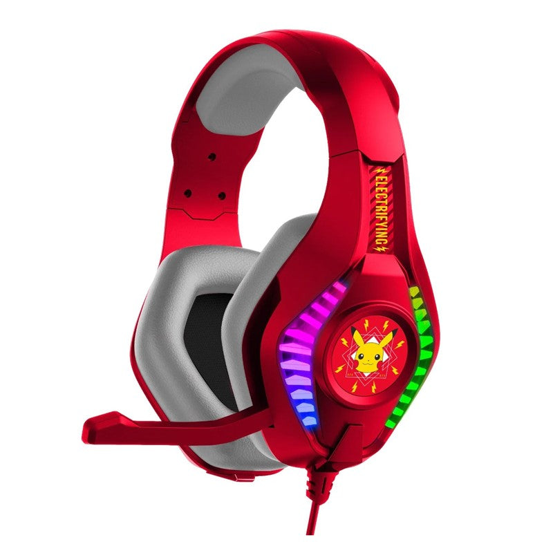 OTL On-Ear Wired ProG5 Gaming Headphone - Changing LED light Pikachu - Red