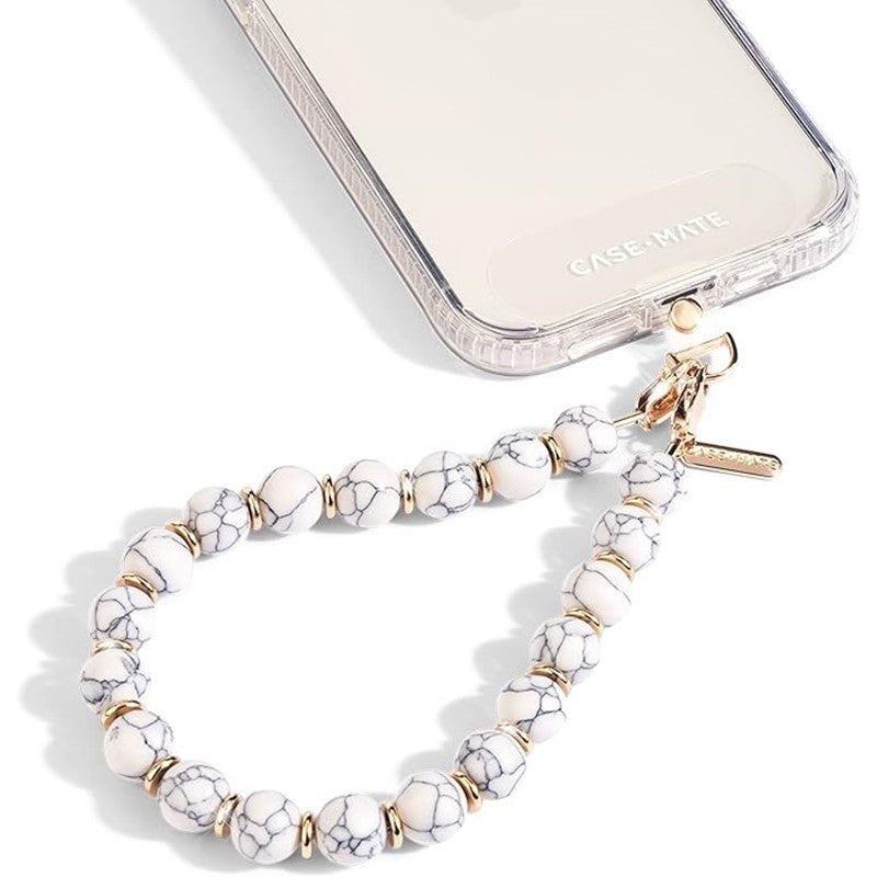 CASE-MATE Beaded Phone Wristlet - White Marble