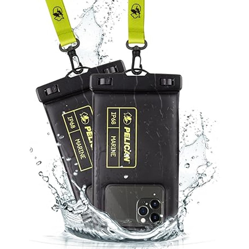 Pelican Marine Waterproof Floating Pouch XL 2 Pack - Black/ Green