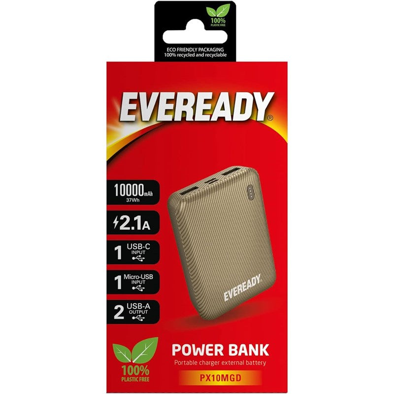 Energizer Eveready Power Bank Mini Fast Charger 10000 Mah - Gold